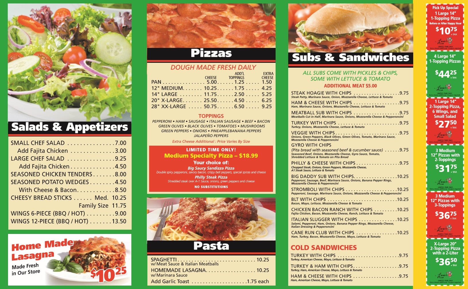 Menu Annie's Pizza, Louisville KY